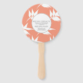 Moderne Light Coral Blätter Silo Wedding Round Fächer (Rückseite)