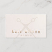 Moderne Light Pink Hair Stylist Salon Scheren Visitenkarte (Vorderseite)