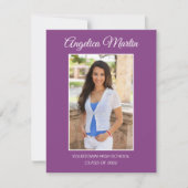 Moderne Lila 2-seitige Abschluss 3 Foto Class 2022 (Vorderseite)