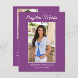 Moderne Lila 2-seitige Abschluss 3 Foto Class 2022