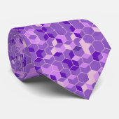 Moderne Lila 3D-Cubes und Hexagons-Muster Krawatte (Gerollt)