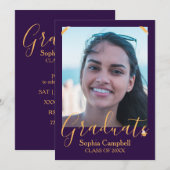 Moderne Lila Abschluss Einladung (Vorne/Hinten)
