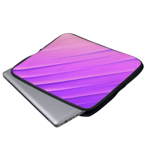Moderne Lila Abstrakte Linien Textur Laptopschutzhülle (Vorne Knopf)