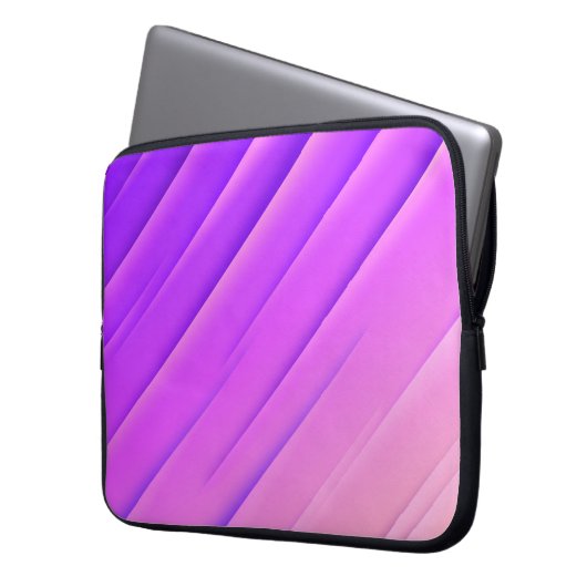 Moderne Lila Abstrakte Linien Textur Laptopschutzhülle (Vorderseite Links)