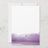 Moderne Lila Abstrakte Wasserfarbenhochzeit Einladung (Rückseite)