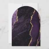 Moderne Lila Agate Chic Script Arch Form Hochzeit Einladung (Rückseite)