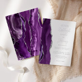 Moderne Lila Agate-Hochzeit Folieneinladung