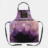 Moderne lila Amethyste berufliche Monogramm-Schürz Schürze (Vorderseite)