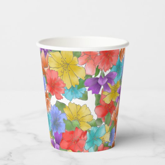 Moderne Lila Aquarellblume 21. Geburtstag Pappbecher (Rückseite)