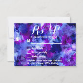 Moderne lila Aquarellhochzeit RSVP (Vorderseite)