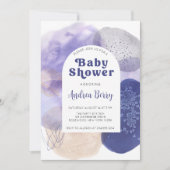 Moderne Lila Babydusche Einladung (Vorderseite)