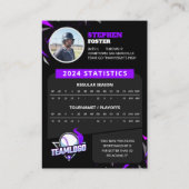 Moderne Lila Baseball-Kartenbörsen Telefonnummerkarte (Rückseite)