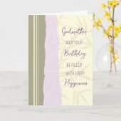 Moderne Lila Beige Godmutter Geburtstag Karte (Gelbe Blume)