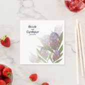 Moderne Lila Beige Hochzeit Napkins Serviette (Beispiel)