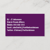 Moderne Lila Berufliche DJ Business Card Visitenkarte (Rückseite)