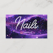 Moderne Lila Berufliche Karte QR Code Nail Tech (Rückseite)