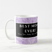 Moderne Lila "Beste Mutter aller Zeiten" Muttersch Kaffeetasse (Links)