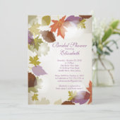 Moderne lila Blatt-Brautparty-Einladung Einladung (Stehend Vorderseite)