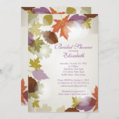 Moderne lila Blatt-Brautparty-Einladung Einladung (Vorne/Hinten)