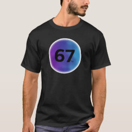 Moderne Lila Blaue Nebel 67 Kreis Slogan T-Shirt