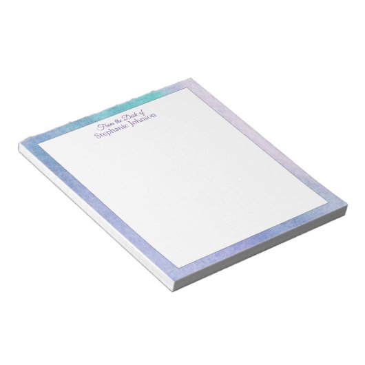 Moderne Lila Blaufarbenvorlage Abstrakt Notizblock (angewinkelt)