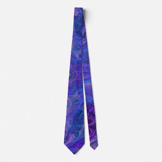 Moderne Lila Blue Ombre Liquid Art Neck Tie Krawatte (Vorderseite)