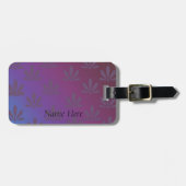 Moderne Lila Blumen Gepäckanhänger (Vorderseite horizontal)