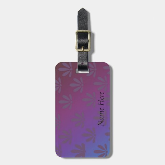 Moderne Lila Blumen Gepäckanhänger (Vorderseite vertikal)