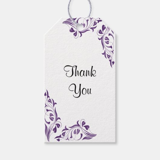 Moderne Lila Blumen Geschenkanhänger (Vorderseite)