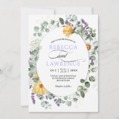 Moderne lila Blumen Hochzeitseinladung Einladung (Vorderseite)