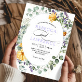 Moderne lila Blumen Hochzeitseinladung Einladung