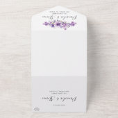Moderne Lila Blumenfolien-Hochzeit mit UAWG All In One Einladung (Außenbereich)