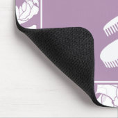 Moderne Lila Blumenhaare und Beauty-Boutique Mousepad (Ecke)