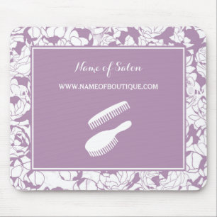 Moderne Lila Blumenhaare und Beauty-Boutique Mousepad