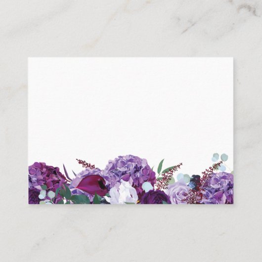 Moderne Lila Blumenkarte Visitenkarte (Rückseite)