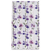 Moderne lila Blumenmuster Aquarell Kleine Geschenktüte (Vorderseite)