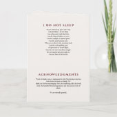 Moderne Lila Blüte in der Gedächtnisbeerdigung Programm (Rückseite)