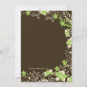 Moderne Lila Blütenfeder-Babydusche Einladung (Rückseite)