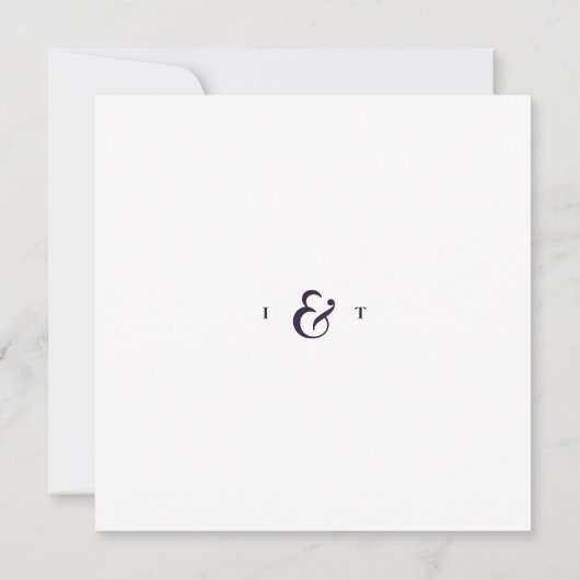 Moderne Lila Boho Feather Whimsical Wedding Einladung (Rückseite)