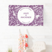 Moderne Lila botanische Hochzeit Banner (Insitu)