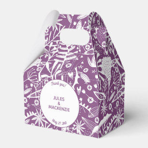 Moderne Lila botanische Hochzeit Geschenkschachtel