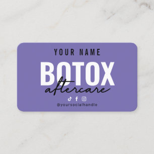 Moderne Lila Botox Aftercare Card Visitenkarte