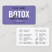 Moderne Lila Botox Aftercare Card Visitenkarte (Vorne/Hinten)