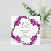 Moderne, Lila Brautdusche Einladung (Stehend Vorderseite)