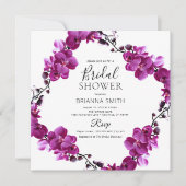 Moderne, Lila Brautdusche Einladung (Vorderseite)
