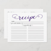 Moderne Lila Brautparty-Rezeptionskarten Postkarte (Vorne/Hinten)