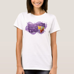 Moderne lila BRUNCH TIME Grafik T-Shirt