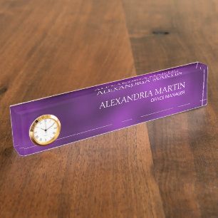 Moderne Lila Business-Beruflich Name Desk Namensplakette