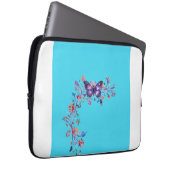 Moderne Lila Butterfly Border Electronics Bag Blu Laptopschutzhülle (Vorne Rechts)