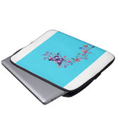 Moderne Lila Butterfly Border Electronics Bag Blu Laptopschutzhülle (Vorne Knopf)
